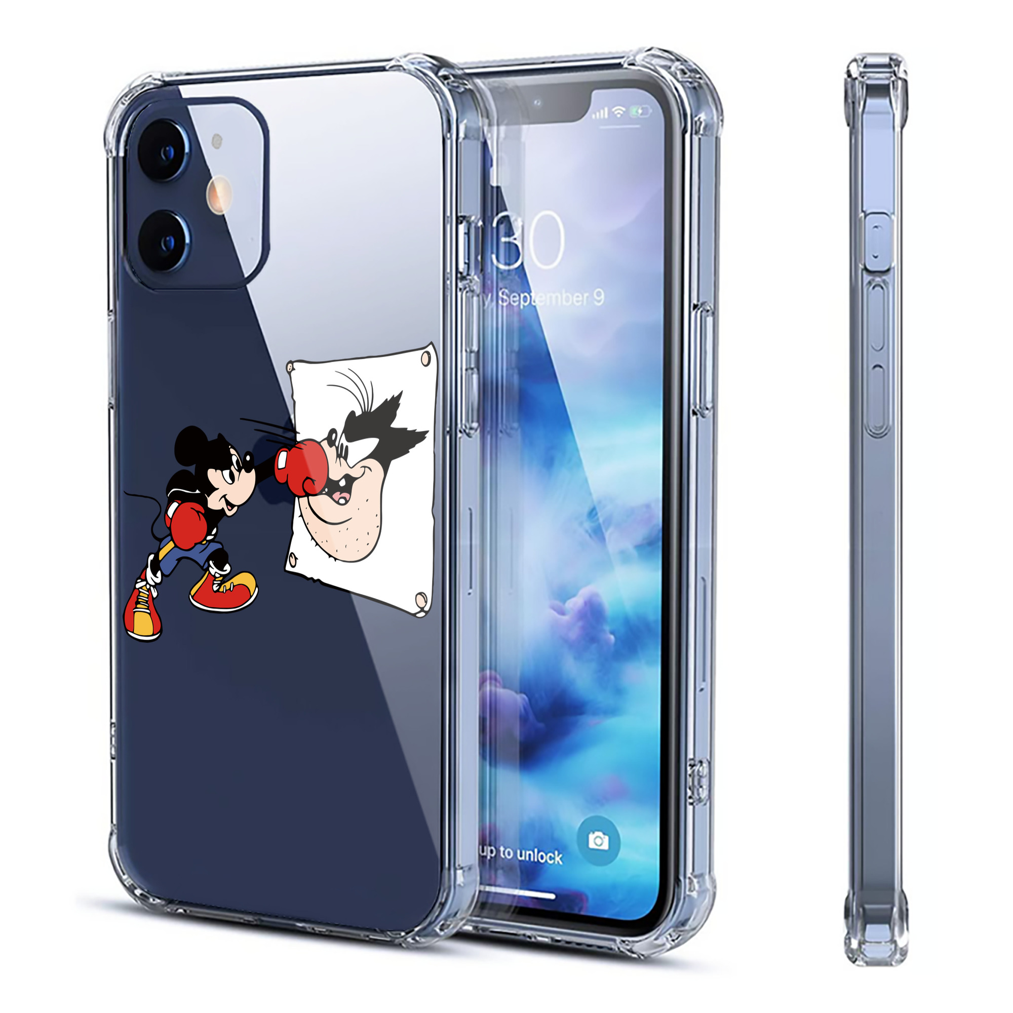 （画像用） ミッキーマウス Mickey Mouse 【iPhone 12シリーズ対応】透明スマホケース（クリアソフトケース）